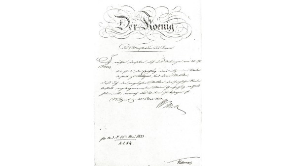 alter Brief der Gründung der Allgemeinen Rentenanstalt