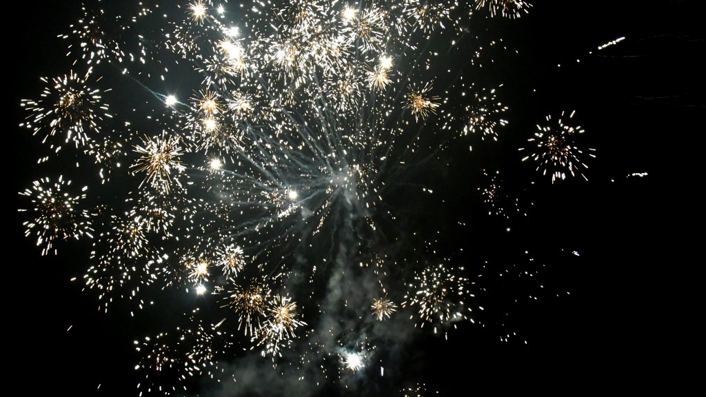 Feuerwerk vor schwarzem Nachthimmel