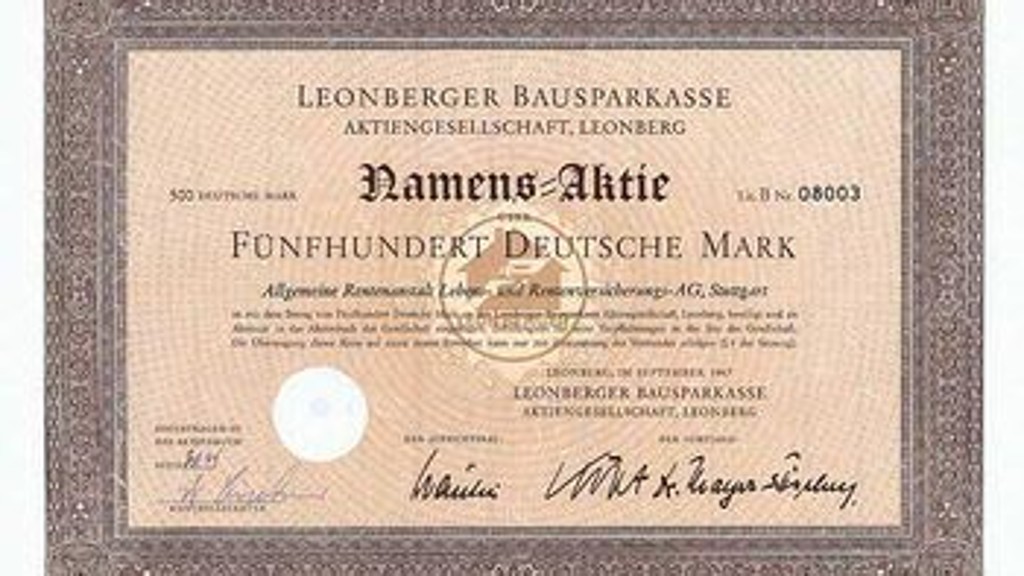 Abbildung der Namensaktie von der Leonberger Bausparkasse